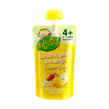 Rafferty's Garden Banana Pear & Mango 120g 4+ Months Baby Feeding Smooth Puree
