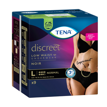 Tena Pant Black Low/W Lge 9Pk