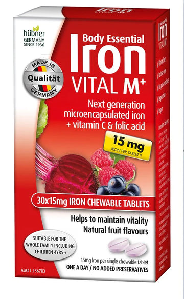 Body Ess Iron Vital M+ Chew 30Tab