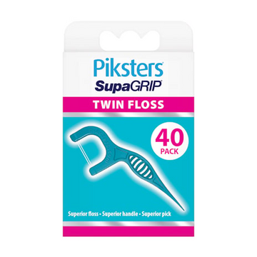Piksters Supagrips Floss Picks Twin | 40 Pack