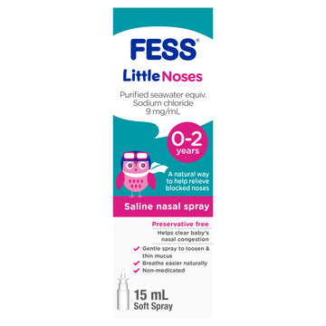 Fess Little Noses Saline Nose Spray Blocked Nose Sinus Nasal Decongestant 15mL