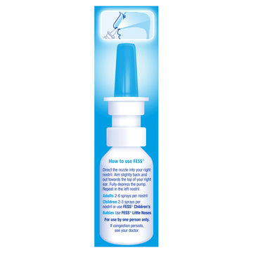 Fess Nasal Saline Solution Spray Blocked Sinus Relief Decongestant Mist 30mL