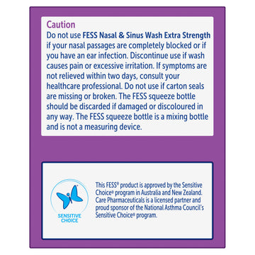 Fess Nasal & Sinus Wash Extra Strength Non-Medicated  Starter Kit 24 Sachets