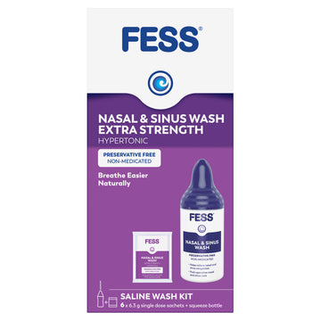 Fess Nasal & Sinus Wash Extra Strength Non-Medicated Washes Starter Kit 6 Sachet