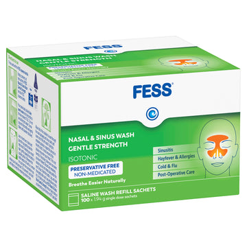 Fess Sinu-cleanse Gentle Strength Nasal & Sinus Wash Cleansing Refills 100pk
