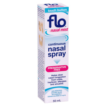 Flo Continuous Nasal Mist Spray Sinus & Allergies Relief Nose Decongestant 50mL