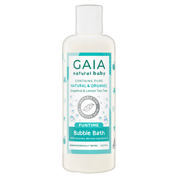 Gaia Natural Baby Funtime Bubble Bath 250mL Sensitive Skin Soap Wash Cleansers