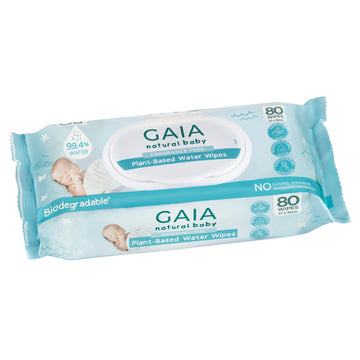 Gaia Plant Based Water Wipe 80Pk