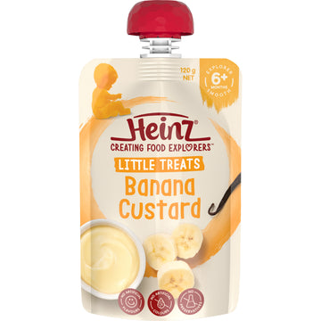 Heinz Little Treats Banana Custard 120g Pouch 6+ Months Baby Puree Feeding Food