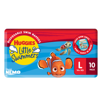 Huggies Little Swimmers Disposable Swim Pants Large 14+Kg Nappy Pads 10 Pack