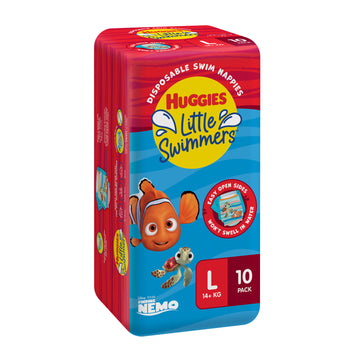 Huggies Little Swimmers Disposable Swim Pants Large 14+Kg Nappy Pads 10 Pack