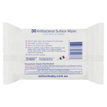 Milton A/Bact Surface Wipes 30Pk