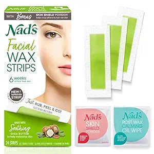 Nads Facial Hair Removal Wax Strips 20Pk