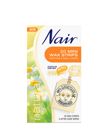 Nair Nat Wax Strips Mini 20Pk