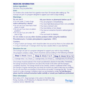 Nicotinell Peprmint 2Mg 72 Lozenges