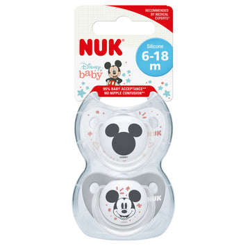 NUK Trendline Disney Mickey Soother 6-18 Months Dummies Pacifier BPA Free 2 Pack