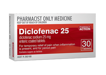 PHARMACY ACTION Diclofenac 25mg 30 Tablets