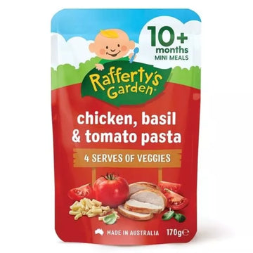 Rafferty's Garden Chicken Basil & Tomato Pasta 170g 10+ Months Baby Mini Meal