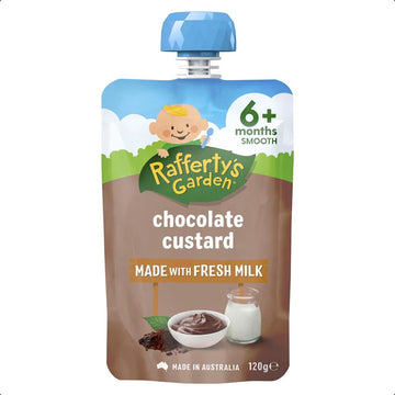 Rafferty's Garden Chocolate Custard 120g 6+ Months Smooth Puree Feeding Food