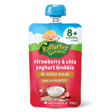 Rafferty's Garden Strawberry & Chia Yoghurt Brekkie 120g 8+ Months Baby Puree
