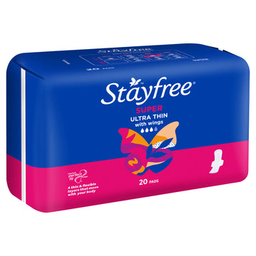 Stayfree Pad U/Thin Super Wing 20Pk