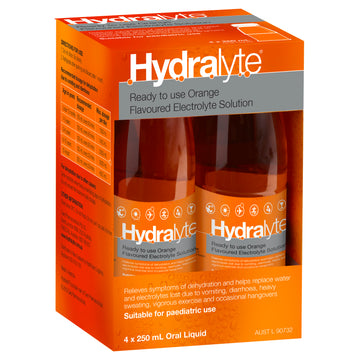 Hydralyte Sol Orange 250Ml 4Pk