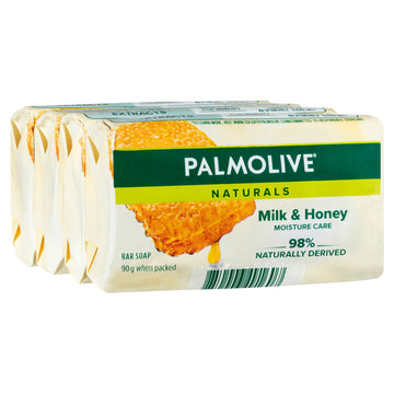 Palmolive Milk Hny Bar Soap 4Pk