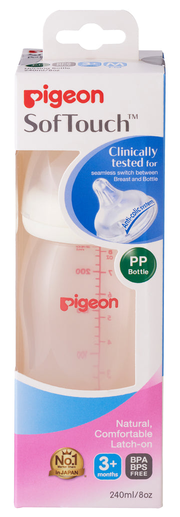 Pigeon Peristaltic Plus PPSU Bottle Anti-colic M Teat 3+ Months BPA Free 240mL