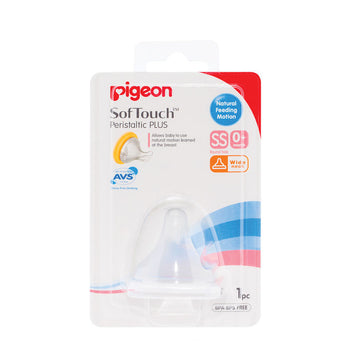Pigeon Softouch Peristaltic Plus Wide Neck Teat Replacement 0+ Month Super Small