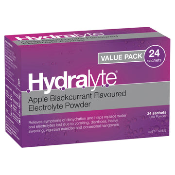 Hydralyte Pwdr Apple/Blkcurr 24Sch