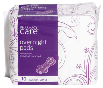 Phcy Care Overnight Pads 10Pk