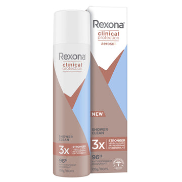Rexona Clinical Antiperspirant Aerosol Deodorant Shower Clean 180mL