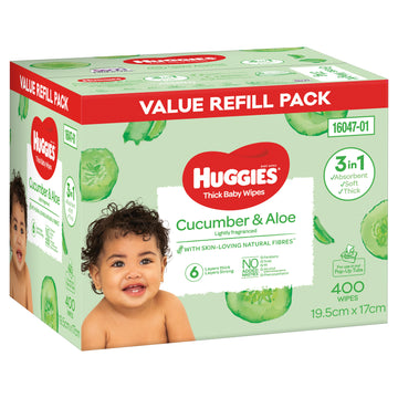 Huggies Wipes Mega C/Ber & Aloe 400Pk