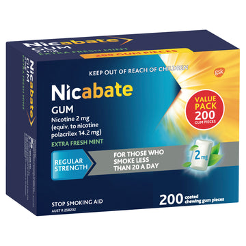 Nicabate Gum 2Mg 20X10 200Pk