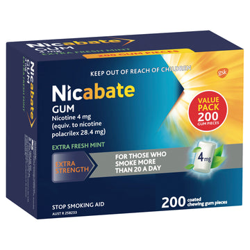 Nicabate Gum 4Mg 20X10 200Pk