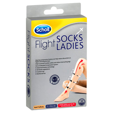 Scholl Flight Socks Wmn 6-8 Bge