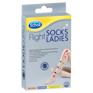 Scholl Flight Socks Wmn 8-10 Bge