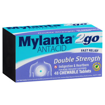 Mylanta2Go Dble Strength Chew 48Tab