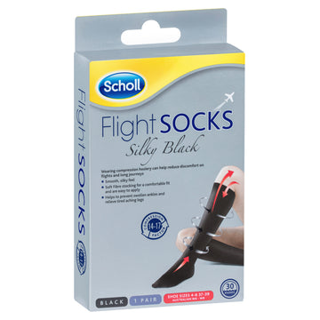 Scholl Flight Socks Silky Blk W6-8