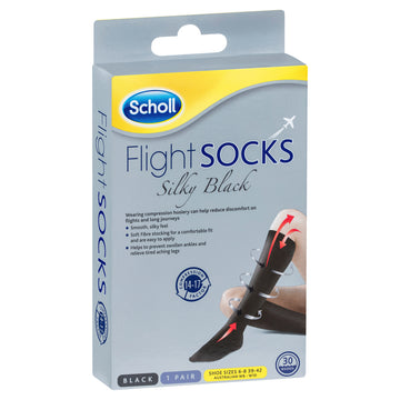 Scholl Flight Socks Silky Blk W8-10