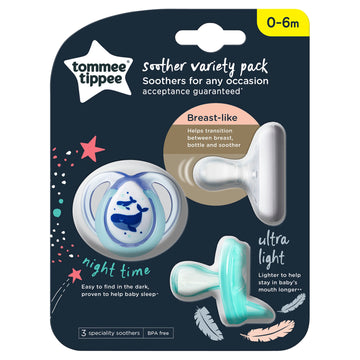 Tt Mixed Soother 0-6M 3Pk