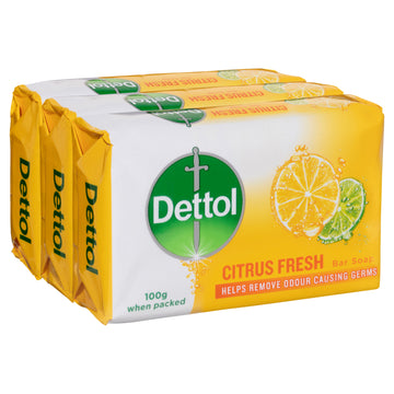 Dettol Citrus Bar Soap 100G 3Pk