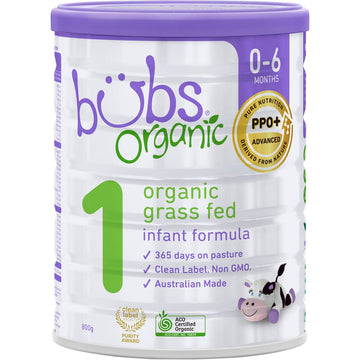 Bubs Organic Stage 1 Grass Fed Infant Formula 800g 0-6 Months Milk Powder Drink