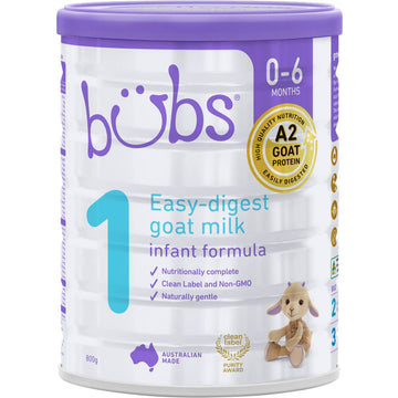 Bubs Stage 1 Goat Milk Infant Formula 800g 0-6 Months Non-GMO Baby Powder Drink