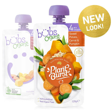 Bubs Organic Sweet Potato Carrot Pumpkin Pouch 120g 4+ Months Baby Smooth Puree