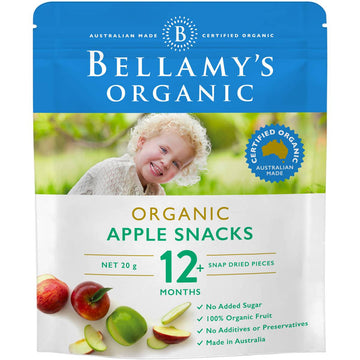 Bellamy's Organic Apple Snacks 20g Pouch 12+ Months Toddler Baby Snap Dried Food