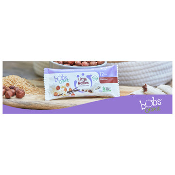 Bubs Organic Little Rollies Hazelnut Vanilla Rice Snack 25g 12 Months+ Baby Food