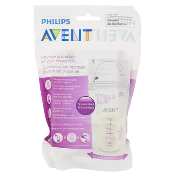 Philips Avent Breast Milk Storage Bag 180mL 25 Pack Double Zip Feeding Accessory