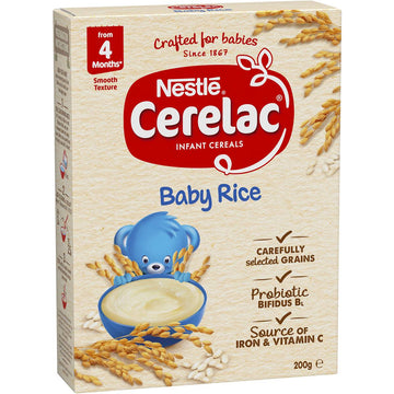 Nestlé Cerelac Baby Rice Cereal Stage 1 200g 4+ Months Infant Porridge Feeding