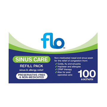 Flo Sinus Wash Refill Pack Non-medicated Nasal Congestion Treatment 100 Sachets